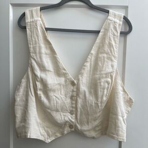 Abercrombie & Fitch Off-White Blazer Vest Top